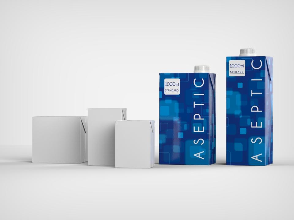 BRICK-shaped aseptic carton packages