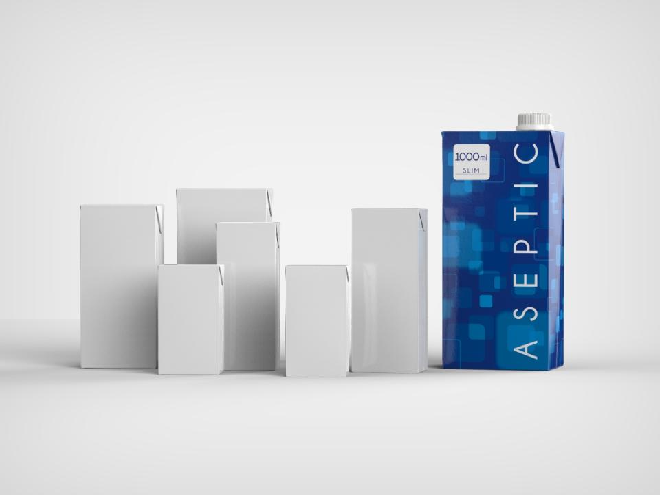 BRICK-shaped aseptic carton packages